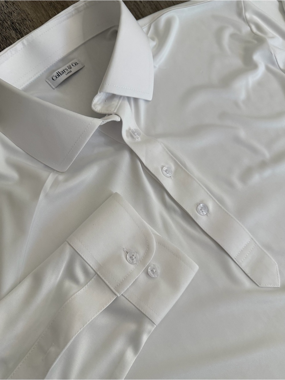 Collar & Co. Men's White Quattro Flex Performance Dress Shirt